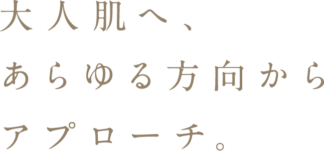 大人肌へ、あらゆる方向からアプローチ。