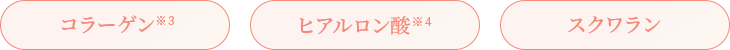 コラーゲン※3 ヒアルロン酸※4 スクワラン