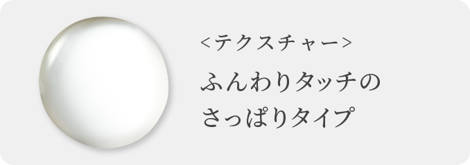 ＜テクスチャー＞ふんわりタッチのさっぱりタイプ