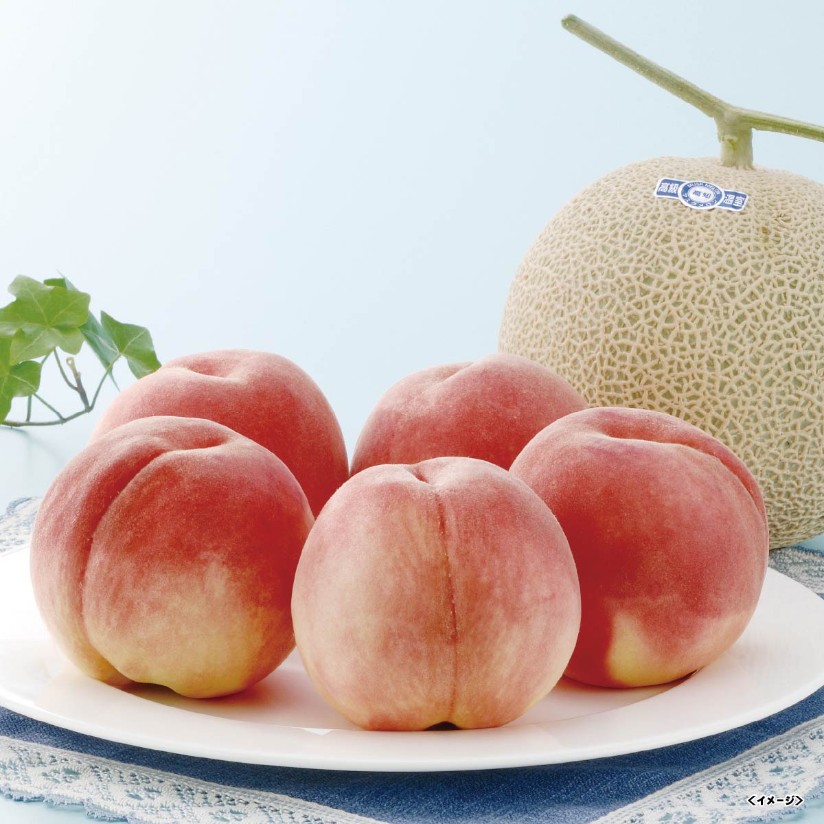 【取扱期間：7月上旬-8月上旬】高知マスクメロン＆山梨の桃 756001