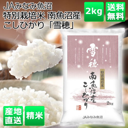 令和三年産 新米 特別栽培米(5割減) 南魚沼産こしひかり「雪穂」2kg