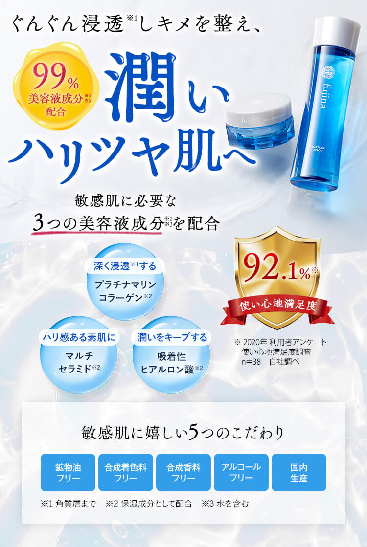 fujina (フジナ) モイスチャーセット【保湿化粧水と保湿クリームの 